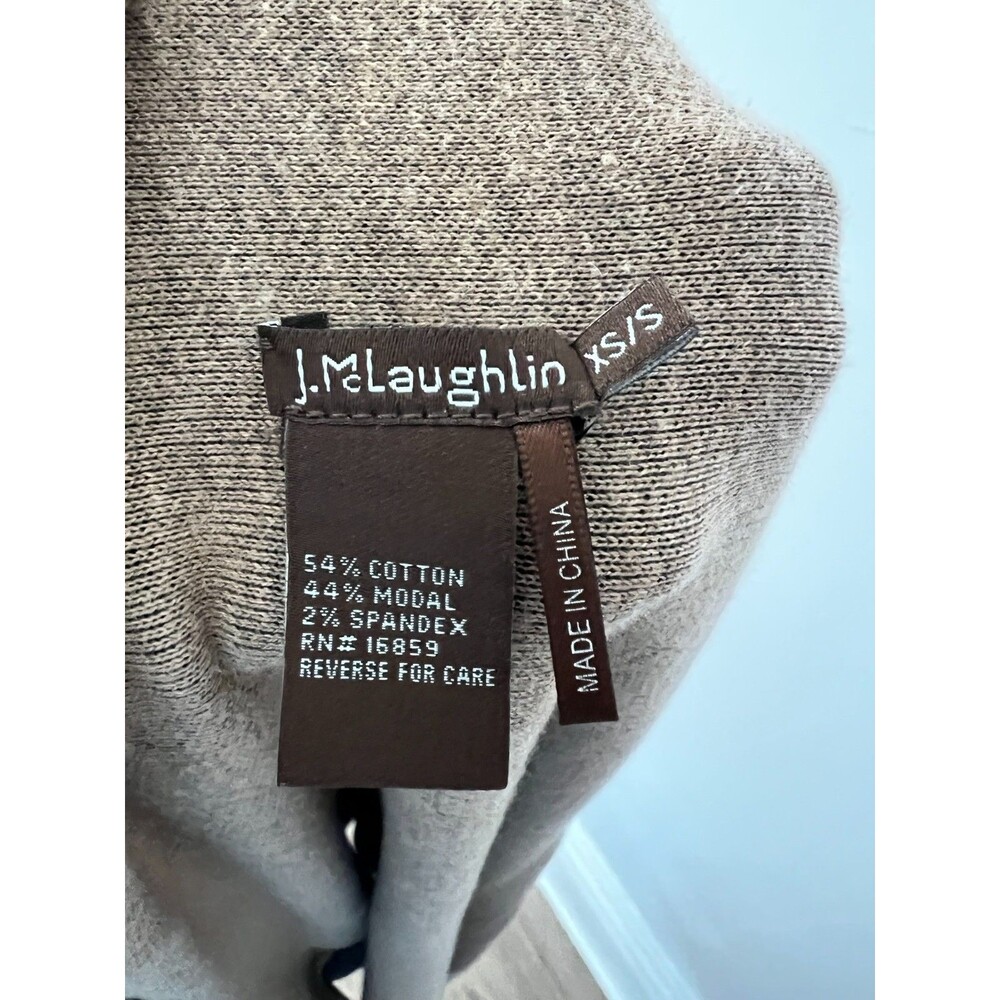 J McLaughlin Reversible Draped Cardigan Vest Navy Camel Soft Modal Blend Sz XS/S - Picture 4 of 4